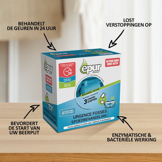 Epur biologische geurenstop 'Behandeling Shock 3 zakjes' 600 g