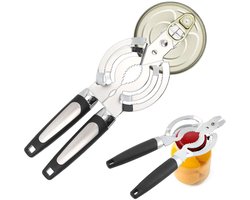 Allesopener - Dekselopener - Multifunctionele Opener - 8-In-1 Potopener - Alles Opener - Bier Opener - Fles Opener - Keuken Hulp - Flesopener - Bieropener - Pottenopener - Pottenopener - Voor Deksels En Potten - Hulpmiddelen Voor Ouderen - RVS