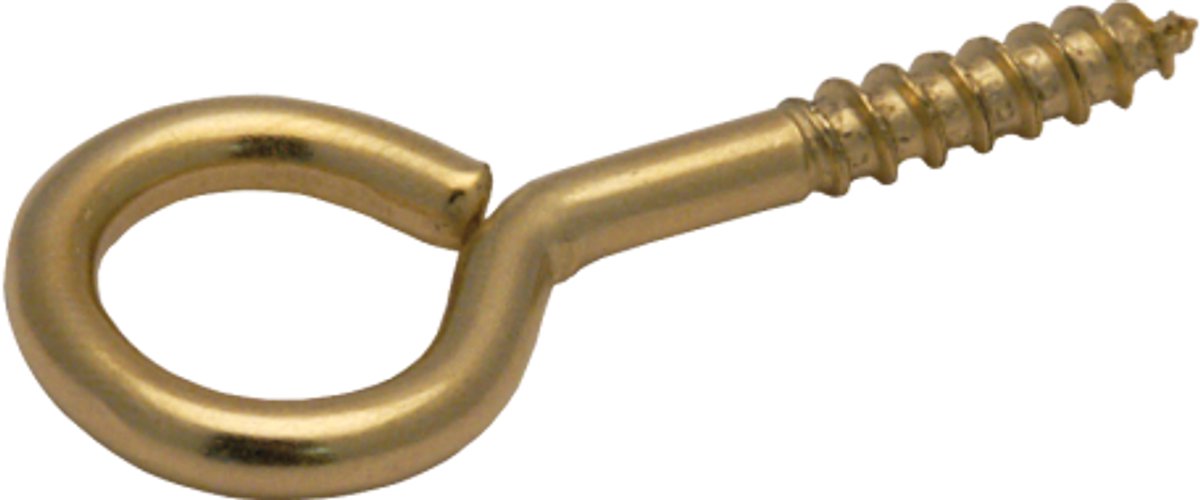 Schroefoog 4,00 x 46 mm – messingkleurig ijzer – oog Ø 12 mm – zak à 5 stuks