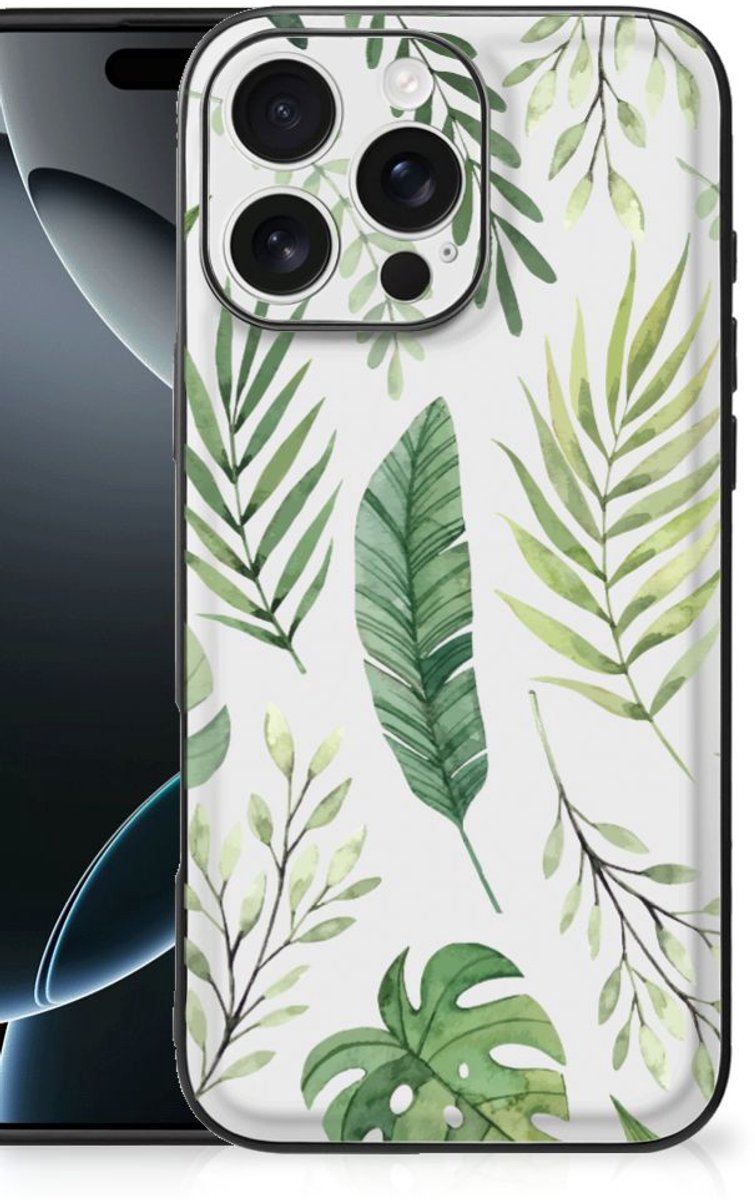Back Cover voor iPhone 16 Pro Max Bloemen Hoesje Leaves