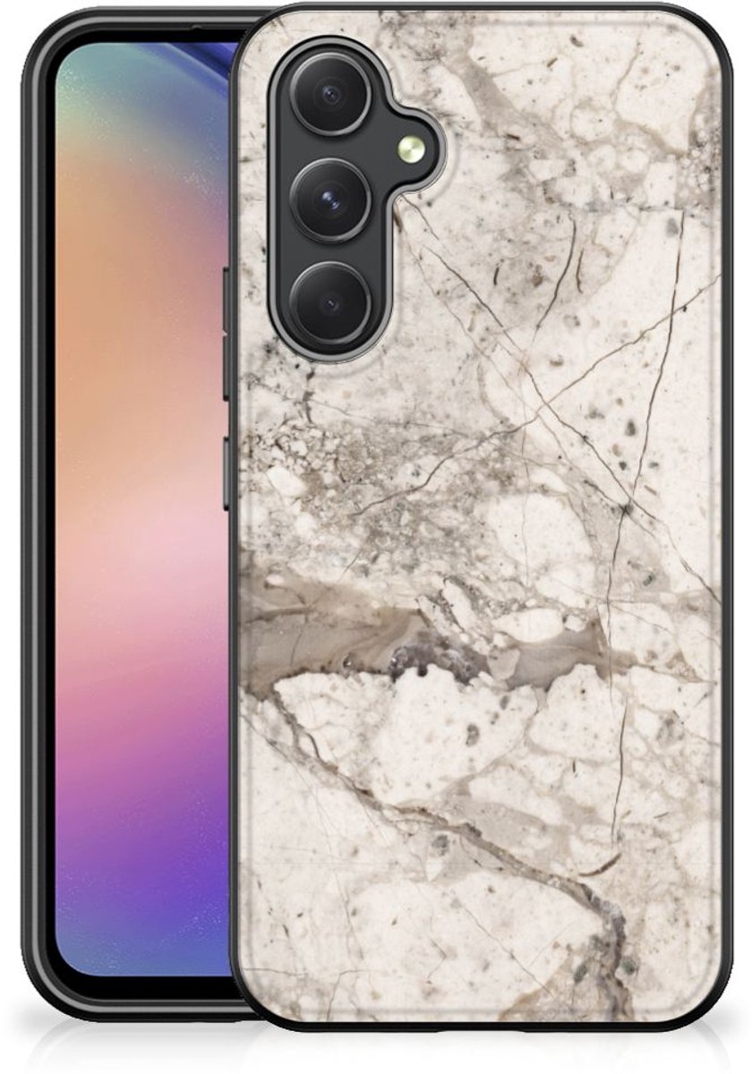 Samsung Galaxy A54 Marmeren Print Telefoonhoesje Marmer Beige
