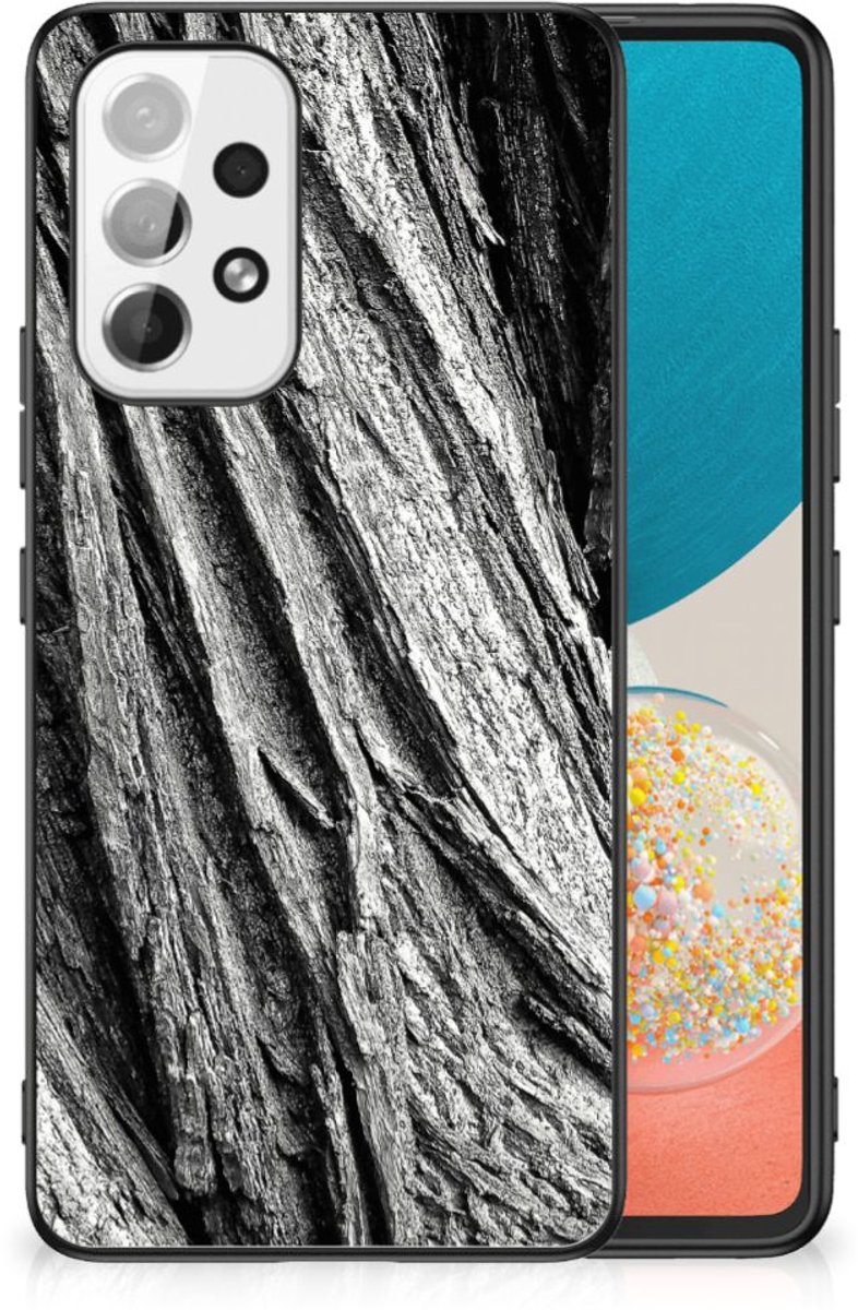 Houten Print Telefoonhoesje Samsung Galaxy A53 Boomschors Grijs