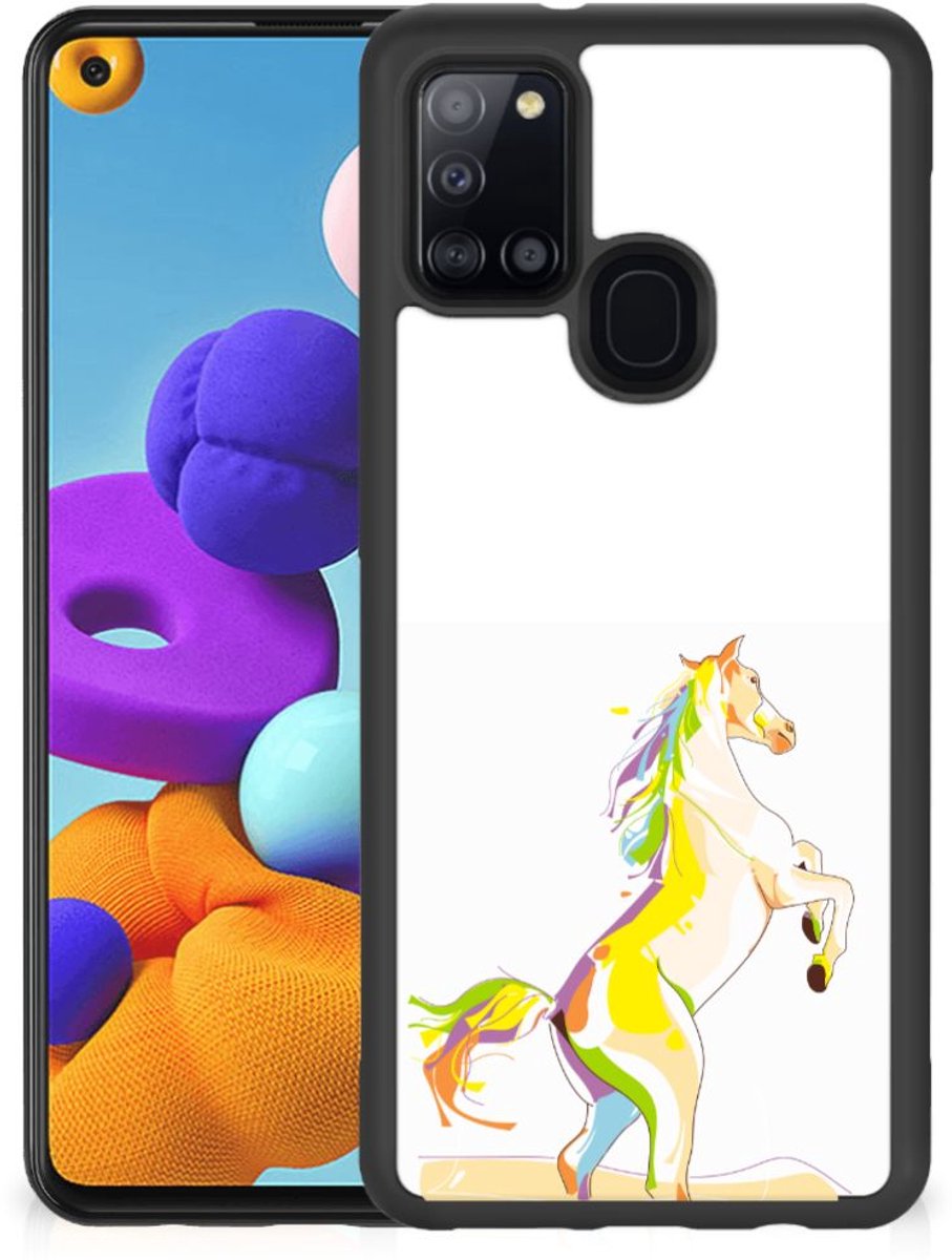 Samsung Galaxy A21s Bumper Hoesje Horse Color