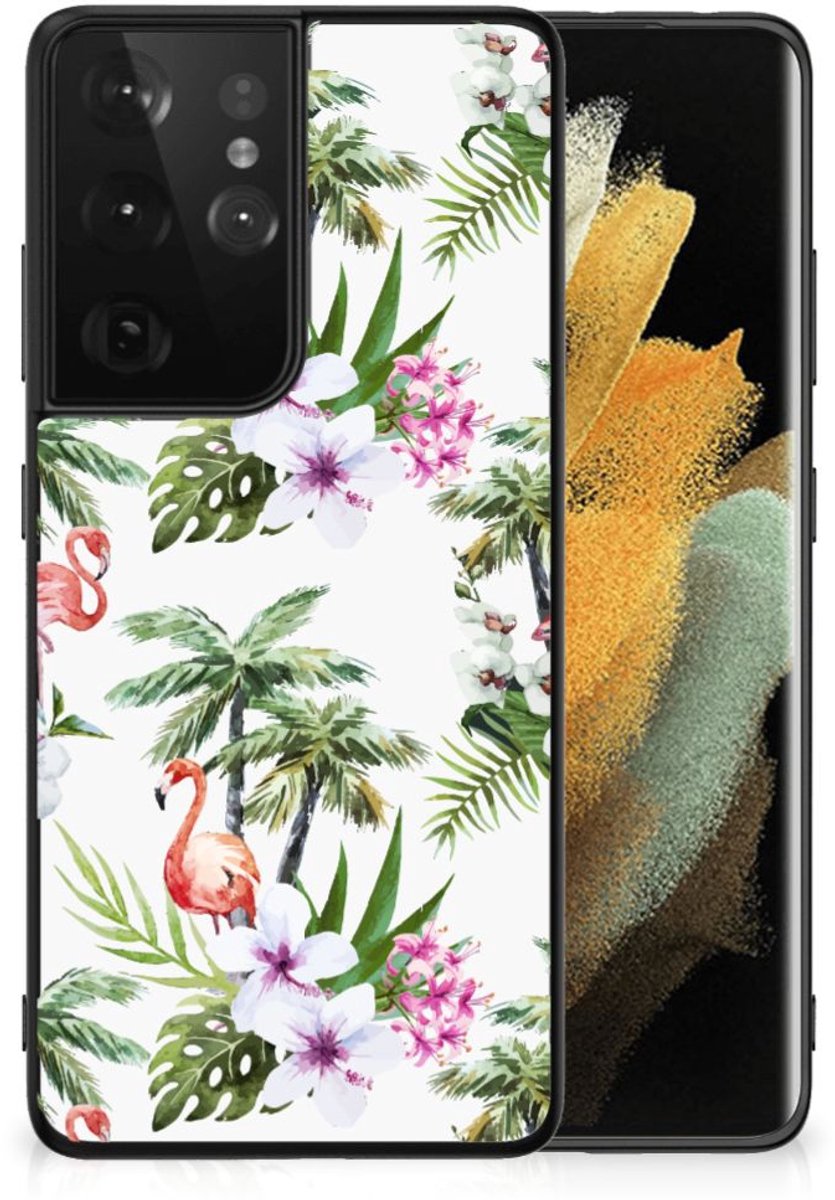 Samsung Galaxy S21 Ultra Dierenprint Telefoonhoesje Flamingo Palms