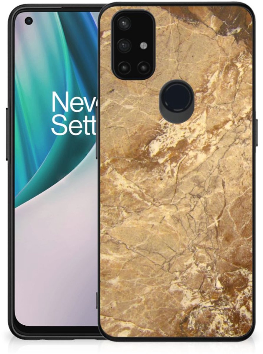 OnePlus Nord N10 5G Marmeren Print Telefoonhoesje Marmer Creme