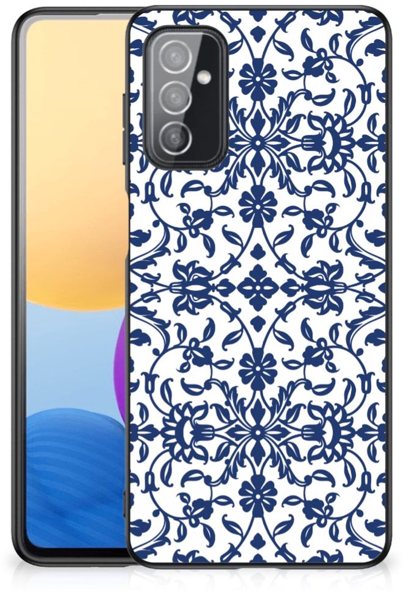 Samsung Galaxy M52 Bloemen Hoesje Flower Blue