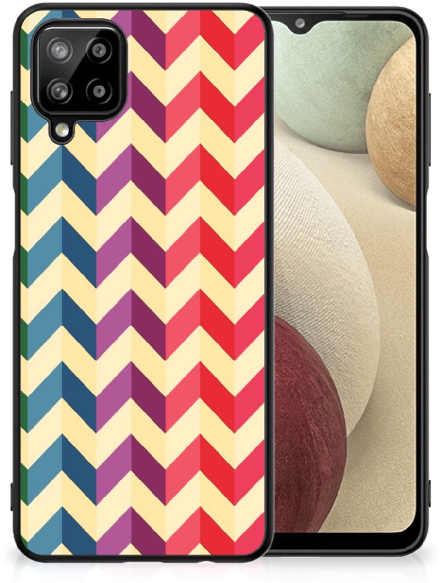 Back Cover voor Samsung Galaxy A12 Back Case Zigzag Multi Color