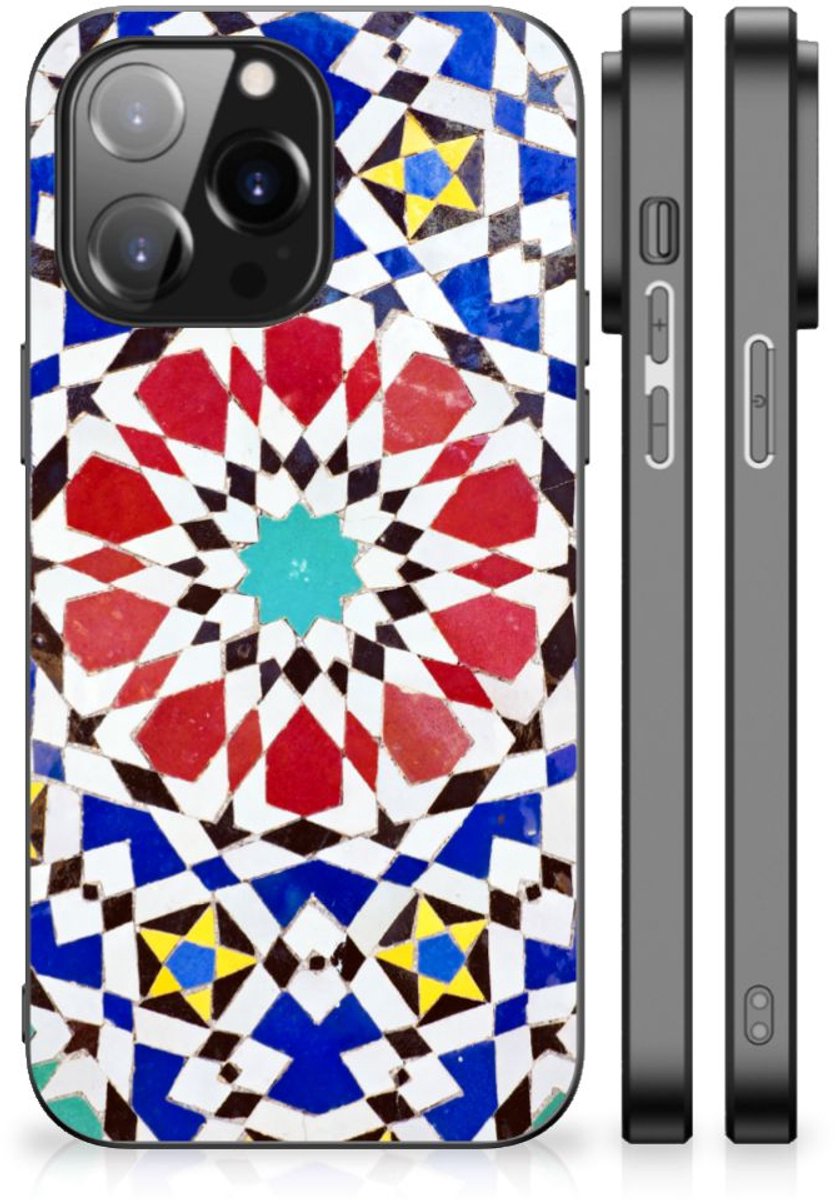 Back Cover voor iPhone 14 Pro Max Marmeren Print Telefoonhoesje Mozaïek