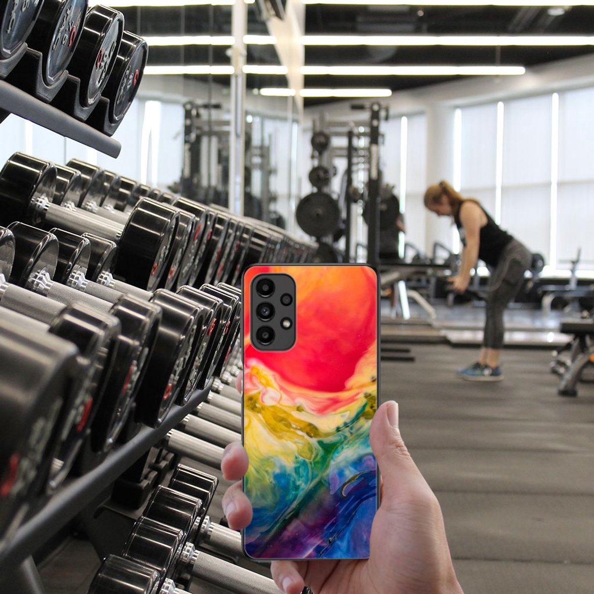 Kleurrijke Telefoonhoesje Samsung Galaxy A13 4G Watercolor Dark