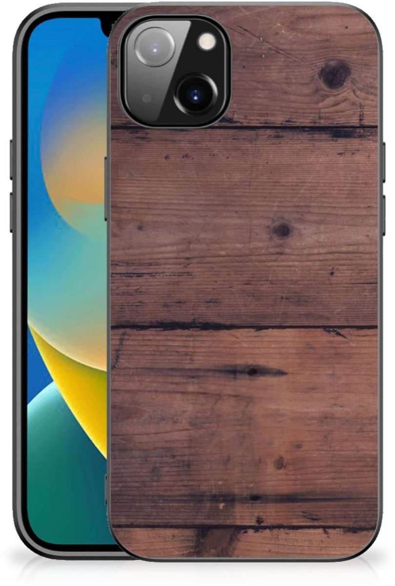 Back Cover voor iPhone 14 Plus Houten Print Telefoonhoesje Old Wood