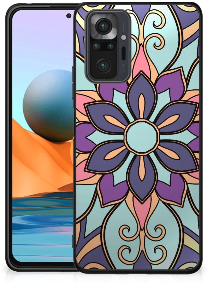 Xiaomi Redmi Note 10 Pro Bloemen Hoesje Purple Flower