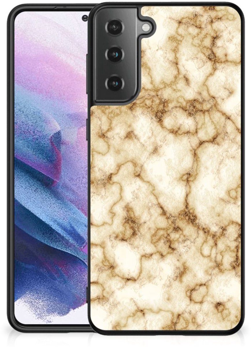 Back Cover voor Samsung Galaxy S21 Plus Marmeren Print Telefoonhoesje Marmer Goud