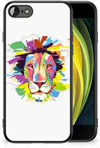 Coque arrière en Siliconen idéale comme cadeau pour les Garçons iPhone 7/8/SE 2020 coque de téléphone avec bordure noire couleur Lion