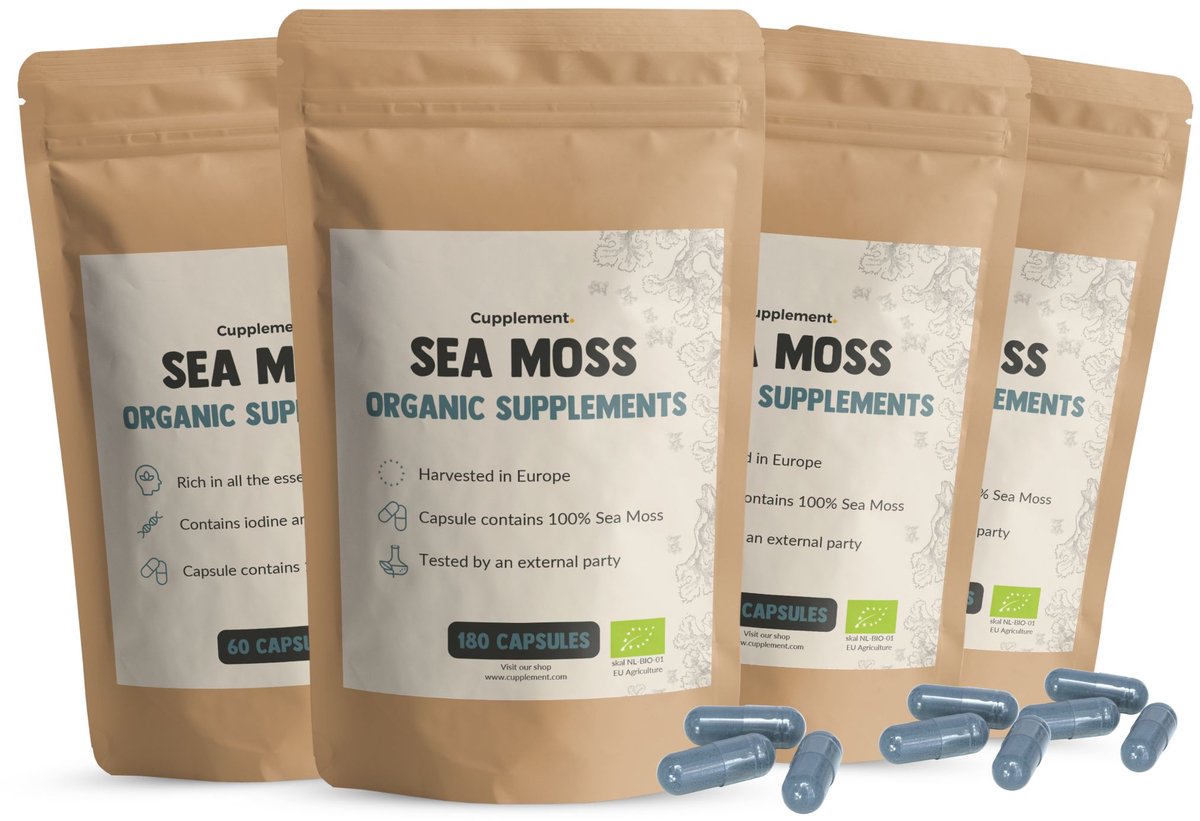 Goedkoopste Cupplement Sea Moss 500MG 60 Vegan Capsules – Biologisch Zeemos – Vitamines, Mineralen, Immuun & Energie – Geen Gel, Poeder, Gummies of Irish Moss – Seamoss Seaweed Zeewier – Superfood Supplement – 30 Dagen Voorraad