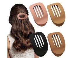 Haarspeld - 4 stuks - Haar accessoire - Matte - Haarclip - Gebogen platte clips - Comfortabele - Platte klauwclip voor vrouwen