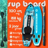 Bol.com Luxe zeer complete set | Water Runner Kajak Peddel Boord | 320cm lang MyBoat SUP Board Set met compact sportief zitje en... aanbieding