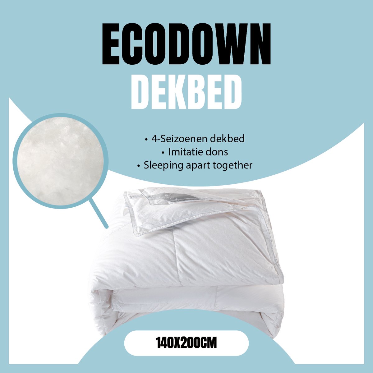 LINNICK Ecodown 4 Seizoenen Dekbed - Ecodown Dekbed 140x200 - Wit - 550 gr/m2 - Zomerdekbed & Winterdekbed - 4 Seizoenen Dekbed 140x200cm - Eenpersoons - Dekbedden