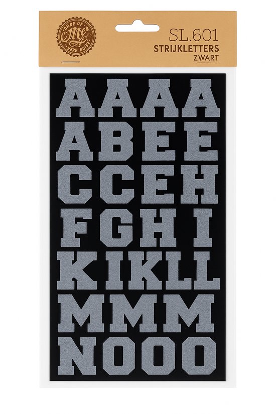 Lettres Thermocollantes Zwart - Emblème Thermocollant - Patch Alphabet - 49 pièces - NOIR - Lettres Thermocollantes