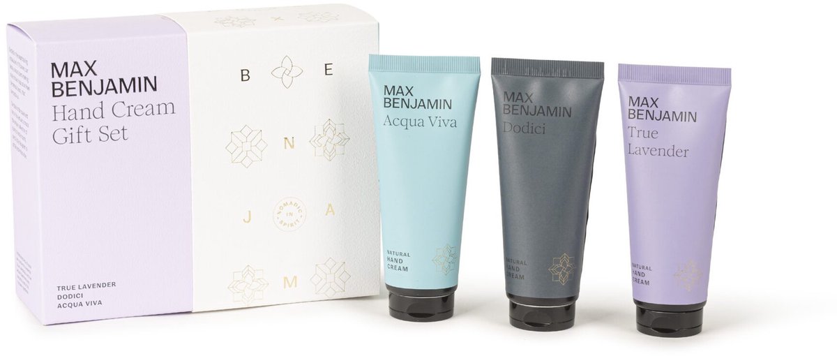 Max Benjamin - Hand Crème Cadeauset (3x75ml) - Acqua Viva, Dodici en True Lavender
