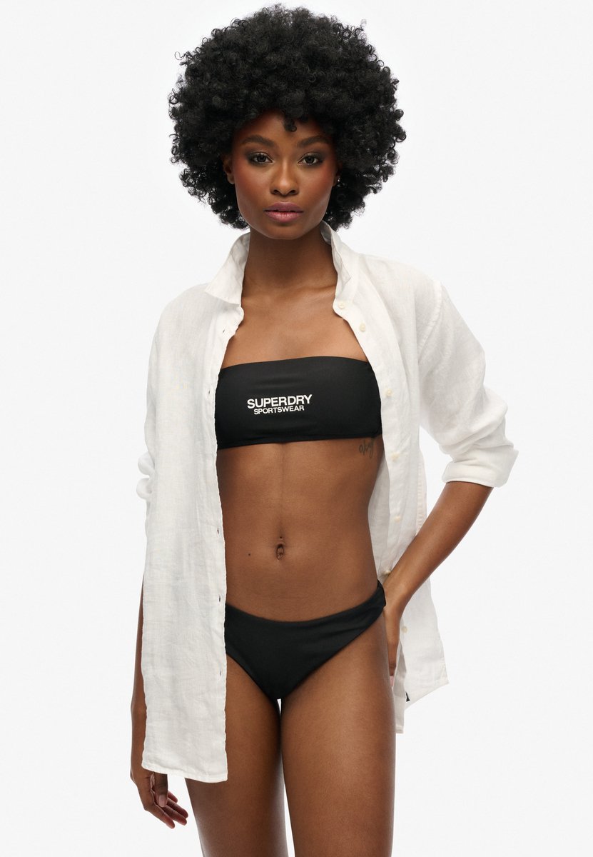 Superdry Logo Bandeau Bikinitop S Vrouw Zwart