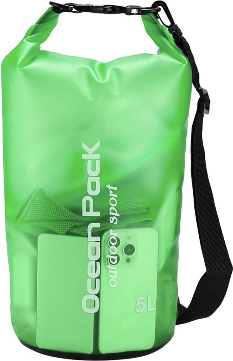 Waterdichte Tas - Dry bag - 5L - Groen - Ocean Pack - PVC - Dry Sack - Survival Outdoor Rugzak - Drybags - Boottas - Zeiltas