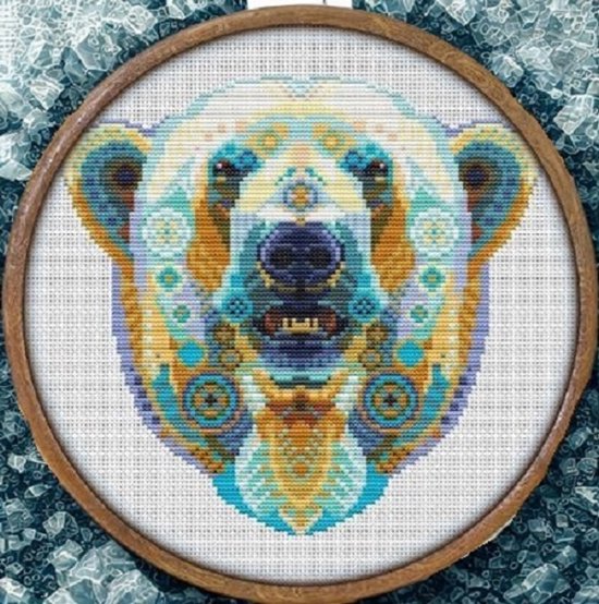 Borduurpakket Mandala IJsbeer - 248 - Awesome Pattern Studio