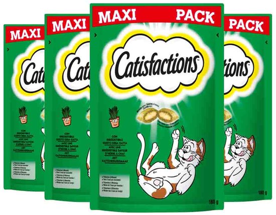 Catisfactions Kattensnoepjes Kattenkruid - 4 x 180 gr - Voordeelverpakking