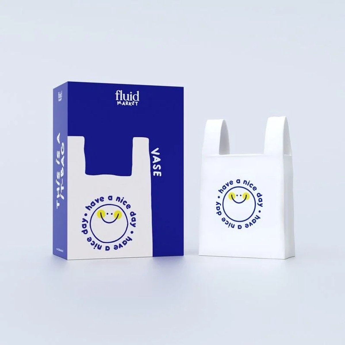 Fluid Market Vaas Plastic Bag - keramiek wit
