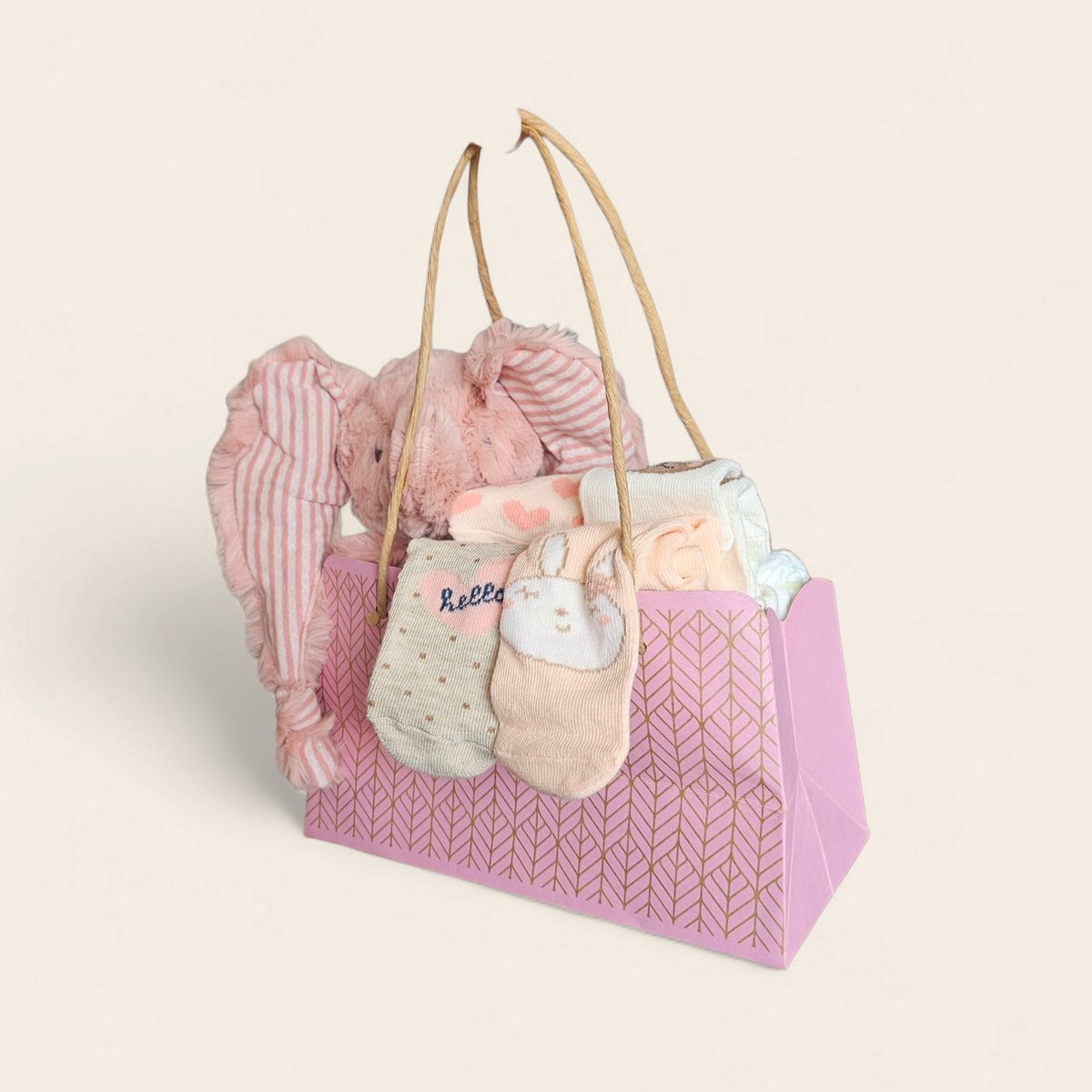 Kraamcadeau tasje met Happy Horse olifant Emily no.1 – Roze kraamcadeau voor meisje