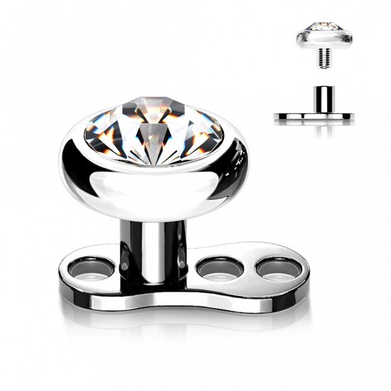 Colcolo 2 Piercings Microdermal Hauts Strass Cristal Acier Titane 316L - Éclat Diamant AAA