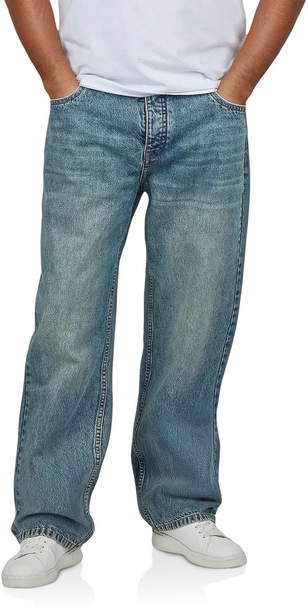 DENIMFY Heren Jeans Broeken DFMailo comfort/relaxed Fit Blauw Volwassenen gemaakt van 100% katoen