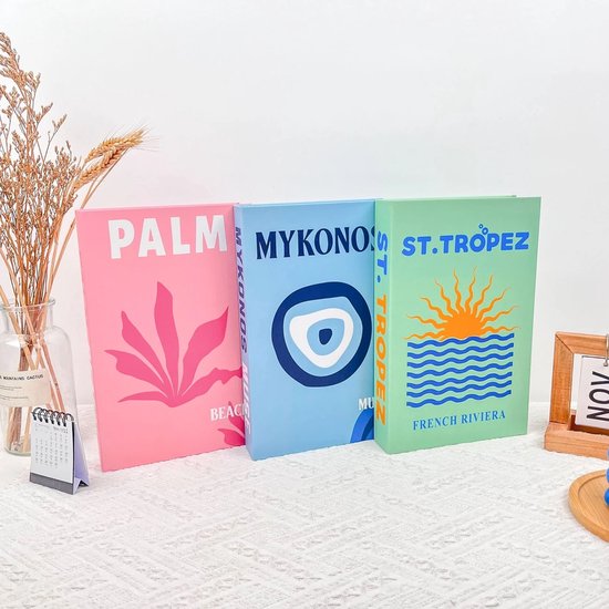 Veibs® Faux Livres Tropicaux - Set de 3 - Boeken de Décoration Intérieur - Faux Boeken Décoration - Boek de Décoration - Boeken de Décoration - Faux Boeken - Boeken Creux