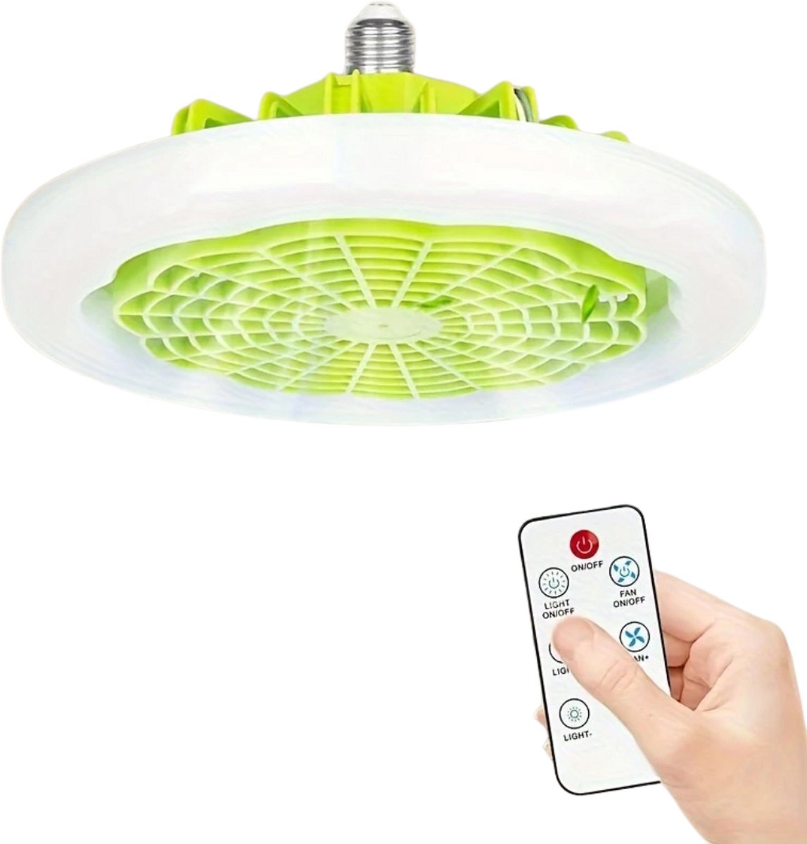 Nivard Plafondventilator - Met Verlichting - Plafond Ventilator - Met Lamp - Plafonniere Met Ventilator - Met Licht - Wit - 22.5cm
