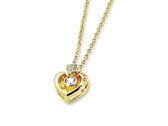 Amanto Ketting Gelina Gold - Dames - 316L Staal PVD - Zirkonia - Hartje - 9x11mm - 50cm