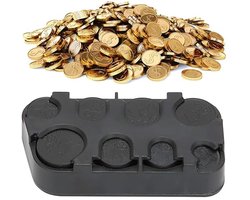 Muntenhouder Met 8 Vakken - Munthouder Voor Euro's - Geschikt Voor 1 Cent T/M 2 Euro - Euro Muntenhouder - Munten Houder - Muntbox - Eurokit - Geldhouder / Dispenser - Houder Voor Kleingeld in Zwart