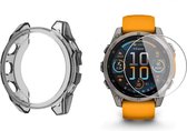 Strap-it TPU Case (Transparant-Zwart) + Screenprotector - Geschikt voor Garmin Fenix 8 47mm - Schokbestendige Hoes - Krasbestendige Schermbeschermer - Duurzame Bescherming - Bundel