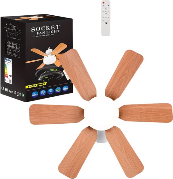 Plafond Ventilator met Licht en Afstandsbediening Dimbaar