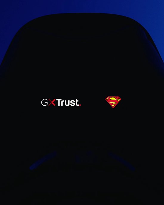 Trust GXT 721SM Ruya Pro Superman Editie - Premium Gaming Stoel - Gamestoel - Nekkussen - Verstelbare Rug Ondersteuning - Hoogte Verstelbaar - Rug- & Armleuningen Verstelbaar - Superman Blauw