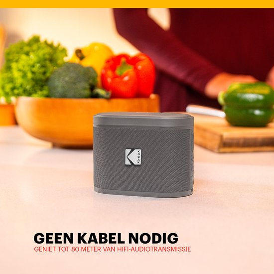Kodak SoundBrix Bluetooth Speaker - Draadloze Muziek Box –5W RMS - 2pcs - Grijs van Kodak — afbeelding 5