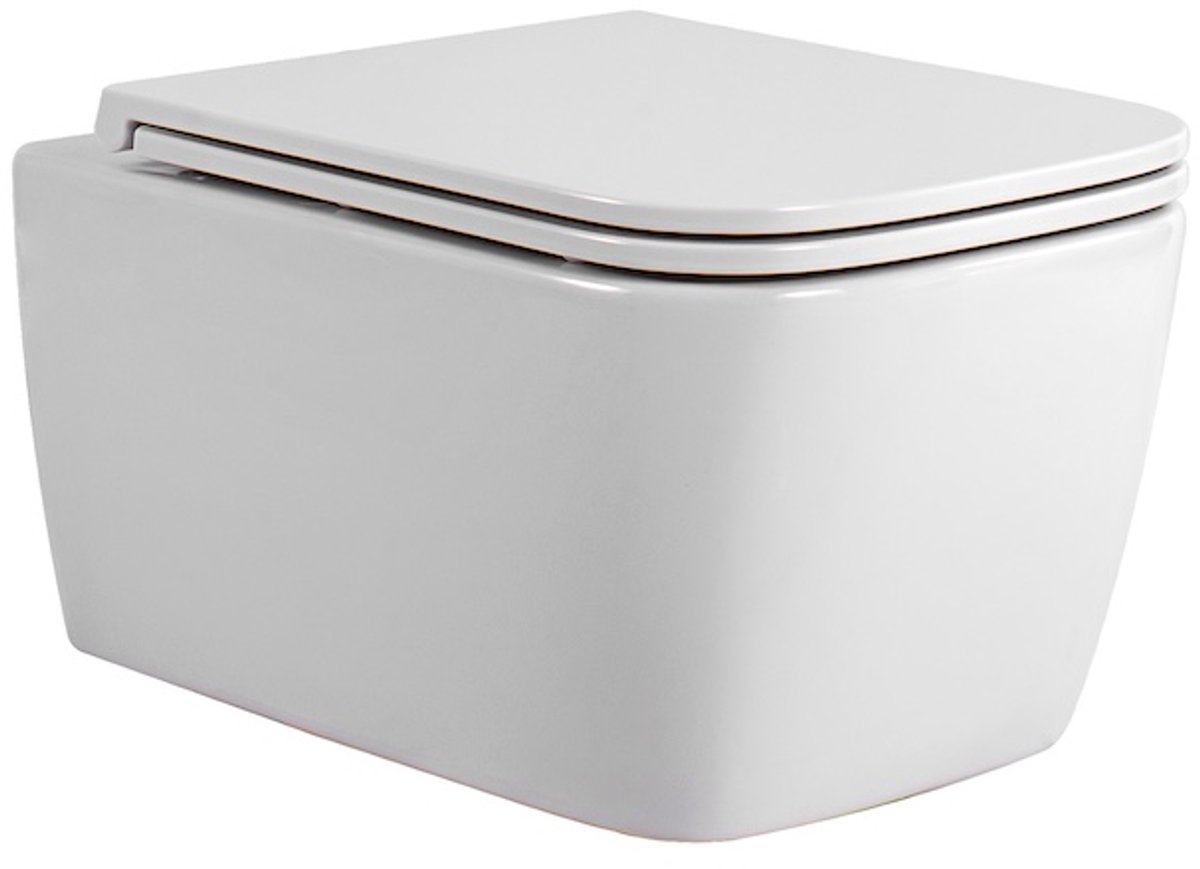 Wc randloos zonder bidet | Kayvit | Wit | Tornado | Rimoff | Vierkant