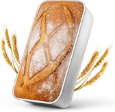Allecto Plus - Rechthoekige roestvrijstalen Broodbakvorm voor sappig brood - 235 x 126 x 6 cm - Duurzaam en vaatwasmachinebestendig - Bakvorm voor cake en toast - Gezond bakken