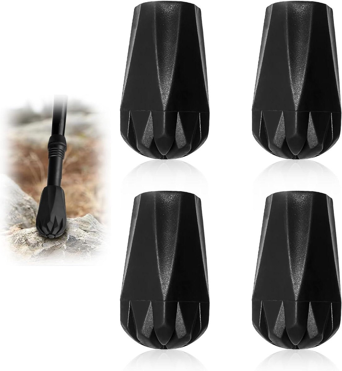 Allecto Plus - Rubberen buffers voor Nordic Walking stokken - Antislip - 4 stuks