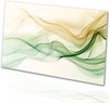 Golven, Abstracte kunst, Lijnen, Groen, geel, beige, wit, bruin