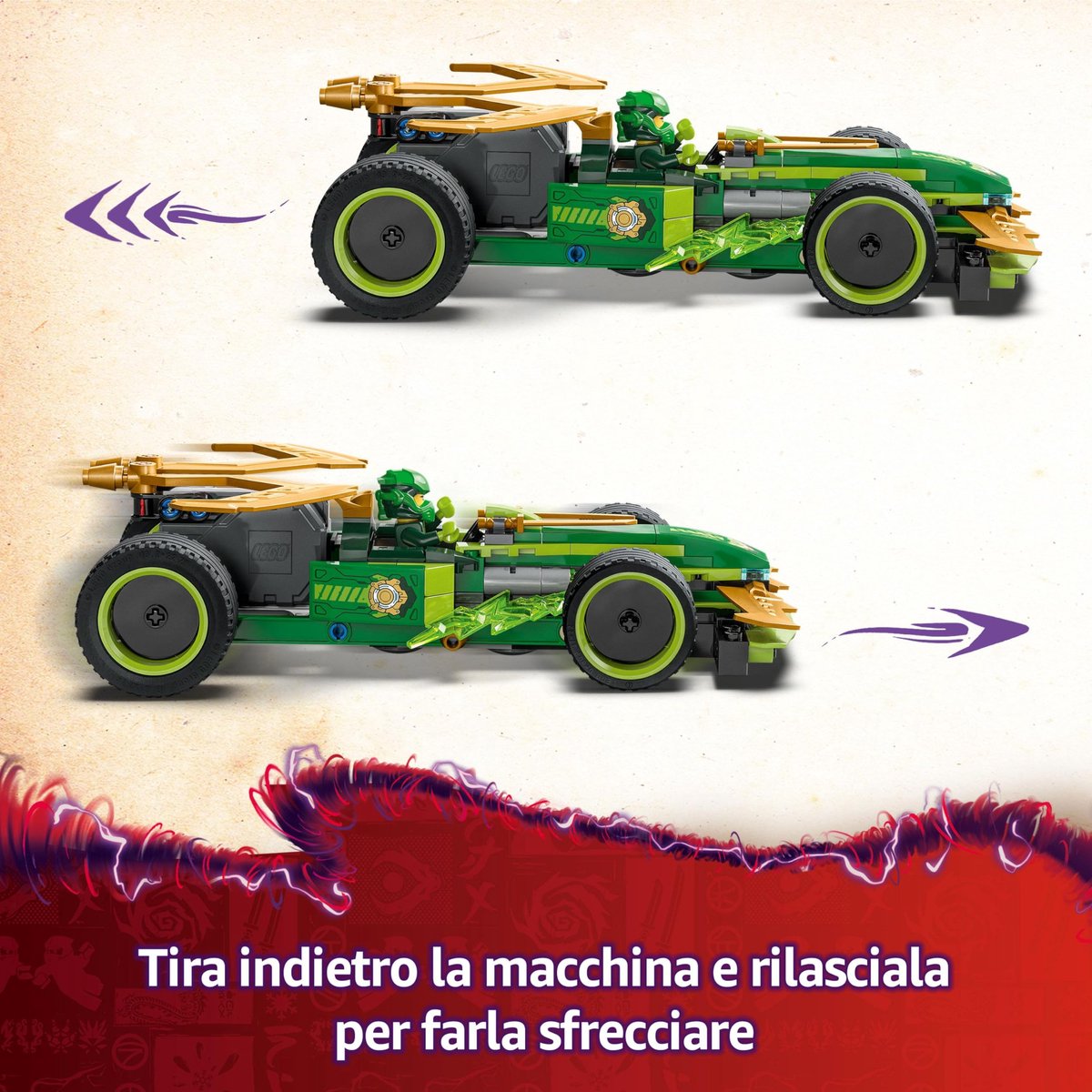 LEGO NINJAGO Lloyds pull-back racewagen set - 71828 — afbeelding 11