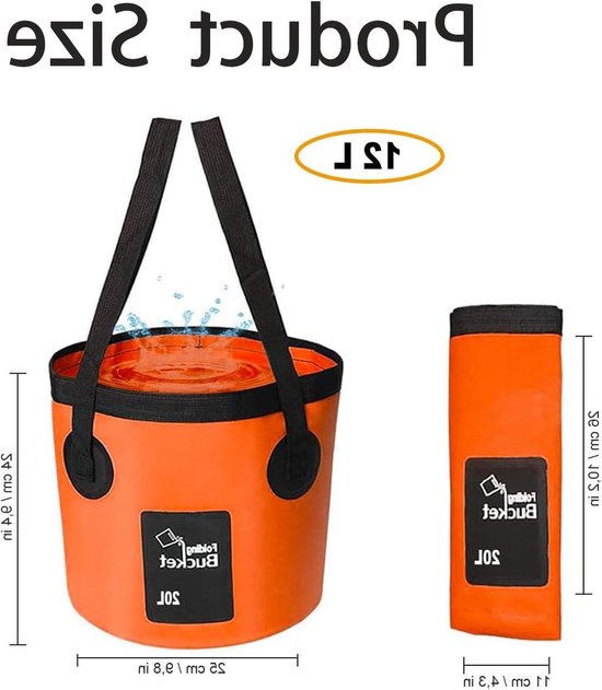SIXTOL CAR DETAILING BUCKET 1 | Opvouwbare emmer 9 l | Compact & draagbaar | Voor autowassen en reizen | Duurzaam materiaal