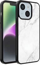 Smartphonica Phone case pour iPhone 14 avec imprimé marbre - Coque arrière en TPU design marbre - Wit / Back Cover adapté pour Apple iPhone 14