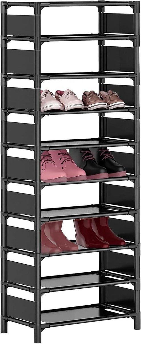 Inovra Plus - Schoenenrek voor 20 paar schoenen - Opbergrek voor hal en garderobe met 10 lagen
