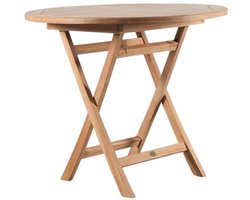 TeakOne - Plooitafel Dia. 90 cm - Teak tafel rond - Ronde plooitafel - Ronde tafel - Teak Tuintafel - Eettafel Teak - Tuinmeubel