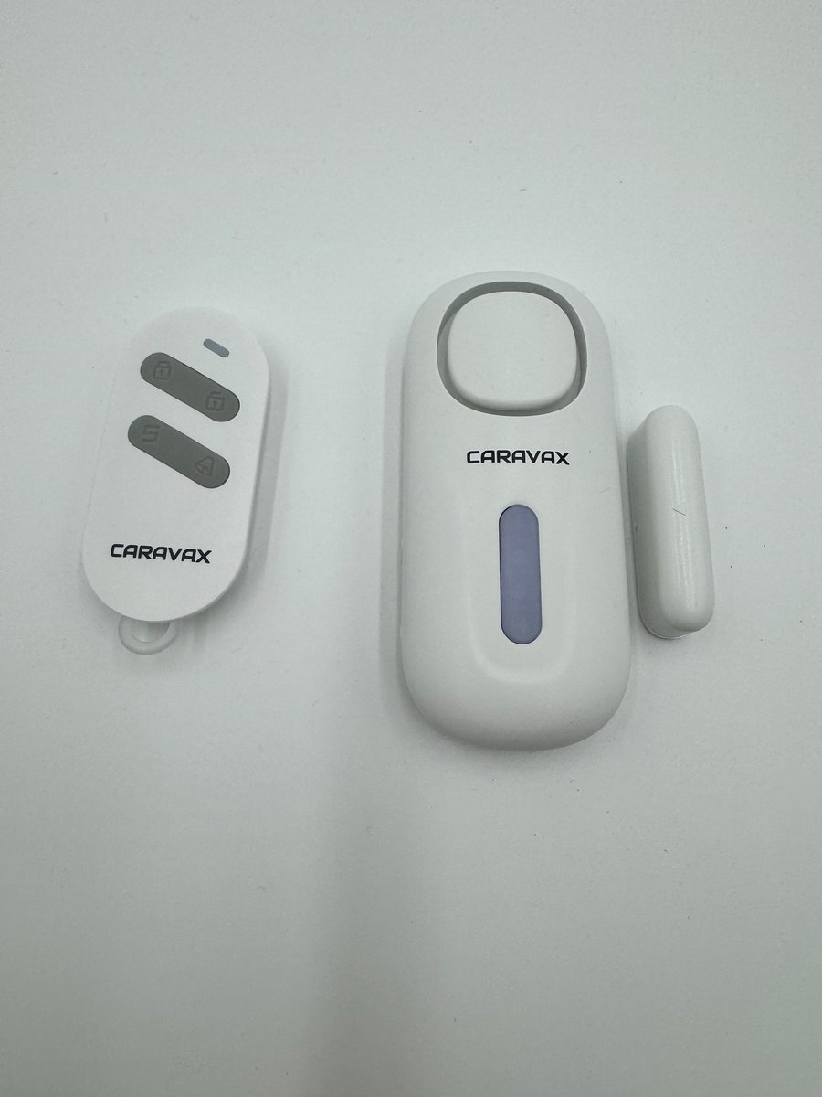 Caravax Draadloos Deur Raam alarm 120 dB Sirene – met afstandsbediening Inbraakbeveiliging Beveiliging Woning Caravan Stacaravan