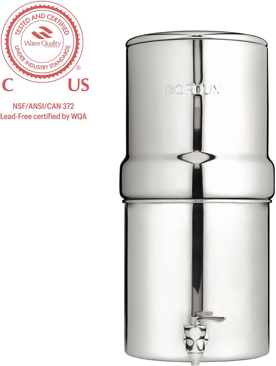 BOROUX Legacy™ Compact waterfilter - 6,8 liter - RVS